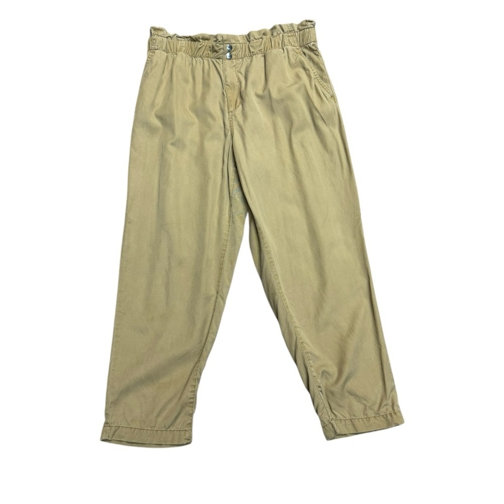 LOFT Tan Paperbag Waist Trousers Large